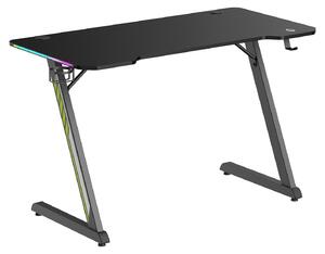 Scrivania da gaming con illuminazione RGB, nera