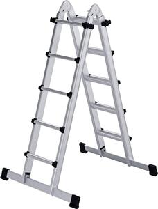 Scala telescopica a 4 sezioni con traversa a pioli 4x5