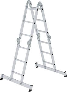 Scala multiuso a 4 sezioni con traversa nivello® 4x3 pioli