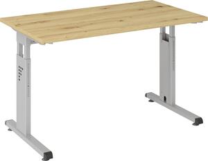Hammerbacher VOS612/R scrivania Mini Office serie O rovere nodoso/argento