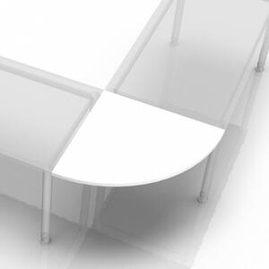 Tavolo da conferenza - Piano (senza gambe) / Quarto di cerchio. Modello Kontor, 80 x 80 cm, bianco