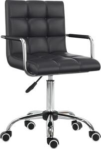 Sedia da scrivania Moonbite con braccioli, sedia girevole regolabile in altezza da 46 a 61 cm, sedia da ufficio ergonomica per l'home office, in PVC, colore nero