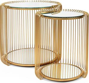 KARE Couchtisch-Set WIRE DOUBLE II Ottone