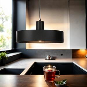 Luce a sospensione nera E27 metallo luce a sospensione retrò cucina