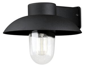 Applique Konstsmide Mani in alluminio laccato nero con vetro trasparente