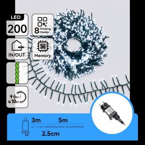 Aigostar - Catena luminosa natalizia LED da esterno 200 LED/8 funzioni 8 m IP44 bianco freddo