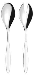 Coppia insalata Linea Feeling Guzzini , Acciaio inox 18.10 lunghezza 234 mm manici in acrilico bianco lucido in confezione regalo