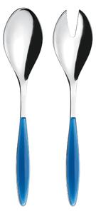 Confezione due pezzi Posate a Servire FEELING GUZZINI manicatura in ABS Blu 236 mm composizione Cucchiaione e Forchettone e in scatolata regalo