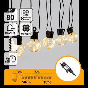 Aigostar - Catena decorativa LED da esterno 80xLED/3,6W/230V 5m IP44 bianco caldo