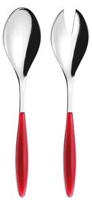 Confezione due pezzi Posate a Servire FEELING GUZZINI manicatura in ABS 236 mm composizione Rosso Cucchiaione e Forchettone e in scatolata regalo