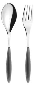 Confezione due pezzi Posate a Servire FEELING GUZZINI manicatura in ABS Grigio 236 mm composizione Cucchiaione e Forchettone e in scatolata regalo
