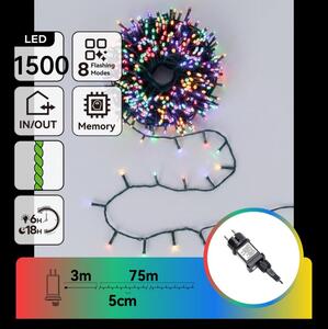Aigostar - Catena luminosa natalizia da esterno a LED 1500xLED/8 funzioni 78m IP44 multicolore