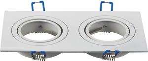 Aigostar - Cornice doppia per faretto da incasso GU10 17,3x9,1 cm bianca