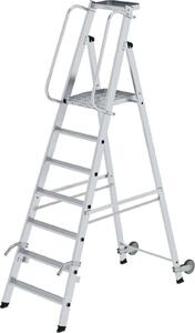 Scaletta in alluminio con rotelle e maniglia 7 gradini 51087