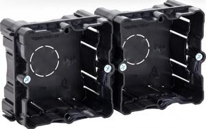 Aigostar - Set da 2 scatole di montaggio per installazione ad incasso, nere