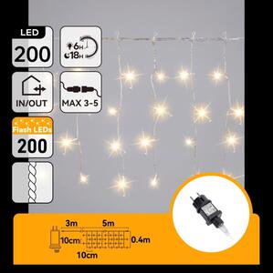 Aigostar - Catena luminosa natalizia da esterno a LED 200xLED 8x0,4m IP44 bianco caldo