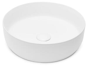 Lavabo SAT LOFTY Ø 39cm x 12h con scarico a scomparsa, bianco opaco