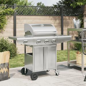 Barbecue a gas Vidaxl a 4 bruciatori in acciaio inossidabile color argento