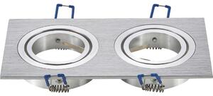 Aigostar - Cornice doppia per faretto da incasso GU10 17,3x9,1 cm cromo opaco