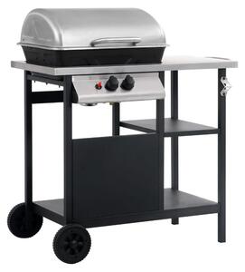 Vidaxl Barbecue a gas con 3 strati Beistelltisch schwarz e silberfarben
