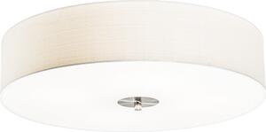 QAZQA - Lampada da soffitto in stile rustico-moderno | Lampada da soffitto | Lampada | Lampada bianca 50 cm - Modello a tamburo con paralume in juta | A 4 luci | Soggiorno | Camera da letto - Rotonda in tessuto - Compatibile con LED E27