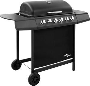 Vidaxl Grill a gas con 6 brennern Schwarz