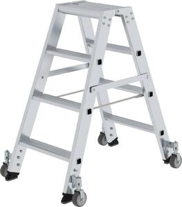 Scaletta accessibile da entrambi i lati con rotelle 2x4 gradini