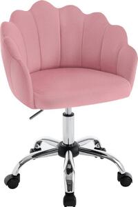 Sedia da ufficio WOLTU, sedia in velluto con schienale a petali, rosa