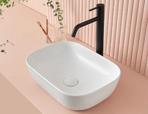 Lavabo MODENA 45,8 cm x 32,5 cm x 14h Valvola a stelo "Click Clack", bianco opaco