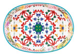 Vassoio Ovale Grande In Melamina 33x23xh 7cm FLOWER&LEMON' materiale plastico effetto