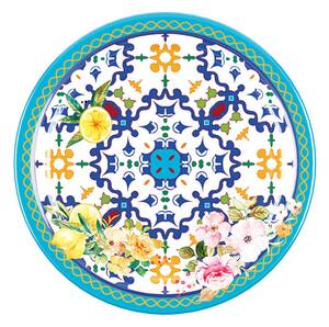 Piatto frutta Dessert set da 6 pezzi Linea FLOWER&LEMON �20,4 cm realizzati in Melamina con decoro studiato x la lavastoviglie