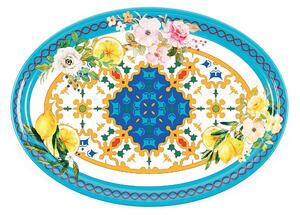 Vassoio Ovale Grande In Melamina 36x50xh 2,5cm FLOWER&LEMON' materiale plastico effetto