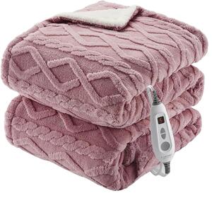 Coperta elettrica, 6 livelli di riscaldamento, spegnimento automatico, rosa