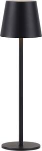 Lampada da tavolo LED Selltec, ricaricabile, per uso interno ed esterno, con luce direzionale verso l'alto e verso il basso, porta USB, dimmerabile tramite touch, colore nero