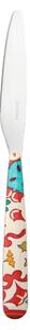 Coltelli da Tavola 6 Pezzi Linea FLOWER&LEMON in acciaio inox 18/10 AISI 420 225 mm di Altissima qualit� lavabili in lavastoviglie colore rosso mattone multicolor