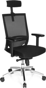 Sedia da ufficio / poltrona direzionale Porto Max High Seduta in tessuto / schienale in rete nero