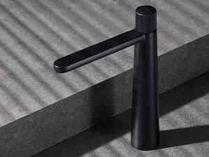 SANYCCES DEDAL ColdOpen Rubinetto per lavabo con finitura plissettata Altezza del beccuccio 245 mm, nero opaco