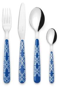 Posate set 24 pezzi Linea Fusion in acciaio inox 18/10 AISI 420 di Altissima qualit� lavabili in lavastoviglie colore Blu multicolor