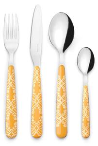 Posate set 24 pezzi Linea BLUES in acciaio inox 18/10 AISI 420 di Altissima qualit� lavabili in lavastoviglie colore Giallo multicolor