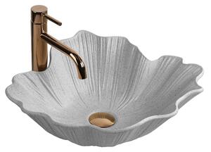 Lavabo da appoggio Rea Flower Grey
