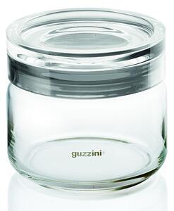 Barattolo corpo in vetro diametro 12xh10,5 cm - 500cc Spaghetti Latina con tappo in plastica con guarnizione salvaroma trasparente Grigio cielo