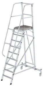 Scala a piattaforma mobile in alluminio, 9 gradini 52509
