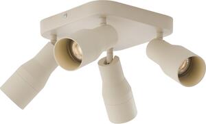 QAZQA - Faretto da soffitto moderno beige GU10 50 mm quadrato 4 luci spot fascio-fiamma - Stanley I Soggiorno I Camera da letto - Alluminio Quadrato I Rotondo - LED adatto GU10