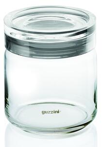 Barattolo corpo in vetro diametro 12xh13,5 cm - 750 cc Spaghetti Latina con tappo in plastica con guarnizione salvaroma trasparente Grigio cielo