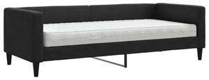VidaXL Divano letto con materasso Nero 80x200 cm Tessuto