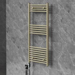 Radiatore elettrico da bagno, dimensioni 600x1200 mm, colore beige, potenza 600 W, asciugamano