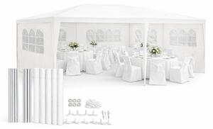 Gazebo Kinzo 3x6 m - Tenda da festa per 70 persone - Gazebo da giardino con 6 pareti laterali e altezza al colmo 2,5 m - Tenda da festa impermeabile e resistente ai raggi UV - Bianco