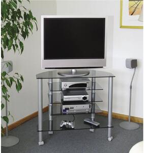 Porta TV BellaVista 80 in alluminio anodizzato Plasma da 20 con ripiano in vetro acidato
