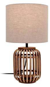 Lindby lampada da tavolo Marzanna, grigio, bambù, 42,5 cm, E27