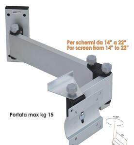 Staffa porta Tv con tre snodi per camper o imbarcazioni in alluminio a parete con tre snodi frizionabili regolabile,per tv LCD-LED da 14